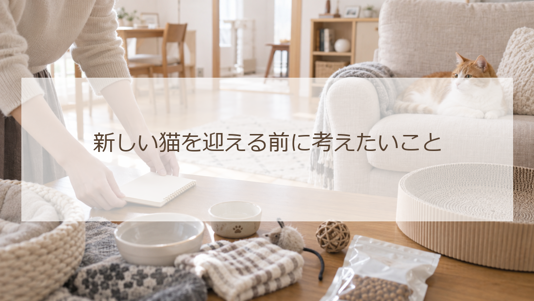 新しい猫を迎える前に考えたいこと(生活イメージ)